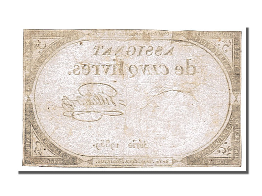 FRANCE, 5 Livres, 1793, 1793-10-31, EF(40-45), Lafaurie #171, FRANCE, 5 Livres,.