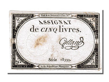FRANCE, 5 Livres, 1793, 1793-10-31, EF(40-45), Lafaurie #171, FRANCE, 5 Livres,.