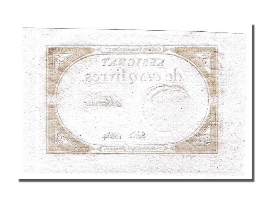 FRANCE, 5 Livres, 1793, 1793-10-31, UNC(65-70), Lafaurie #171, FRANCE, 5...
