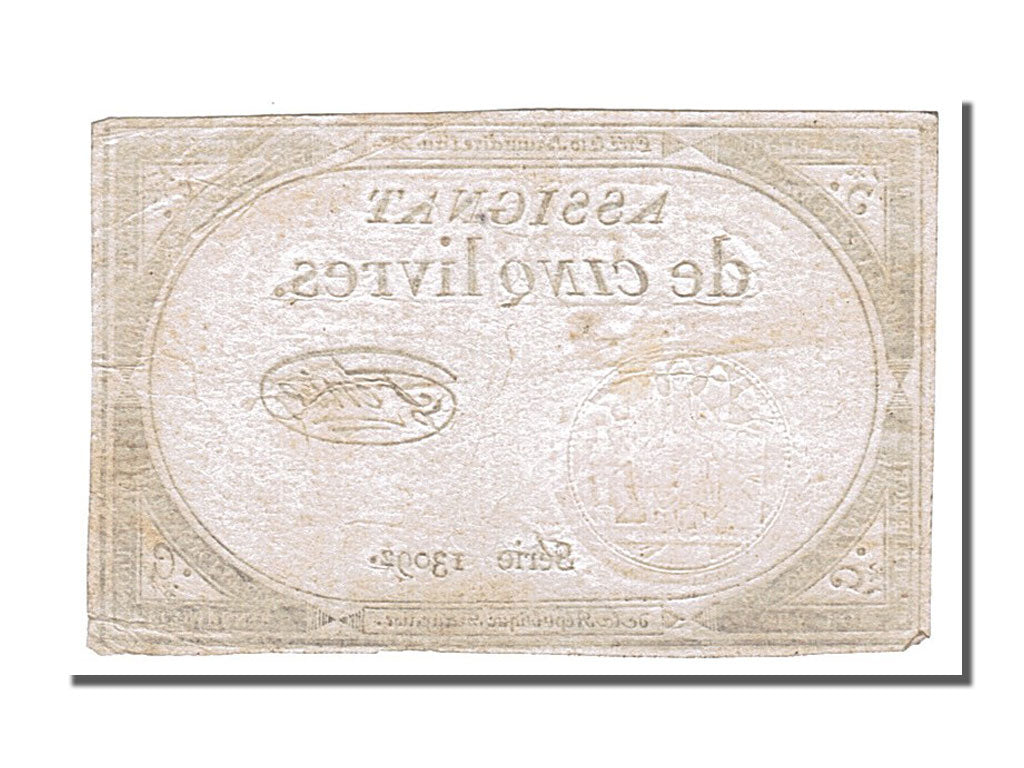 FRANCE, 5 Livres, 1793, 1793-10-31, EF(40-45), Lafaurie #171, FRANCE, 5 Livres,.