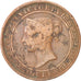 Ceylon, Victoria, 5 Cents, 1890, VF(20-25), Copper, KM:93
