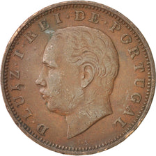 Moneda, Portugal, Luiz I, 20 Reis, 1884, MBC, Bronce, KM:527