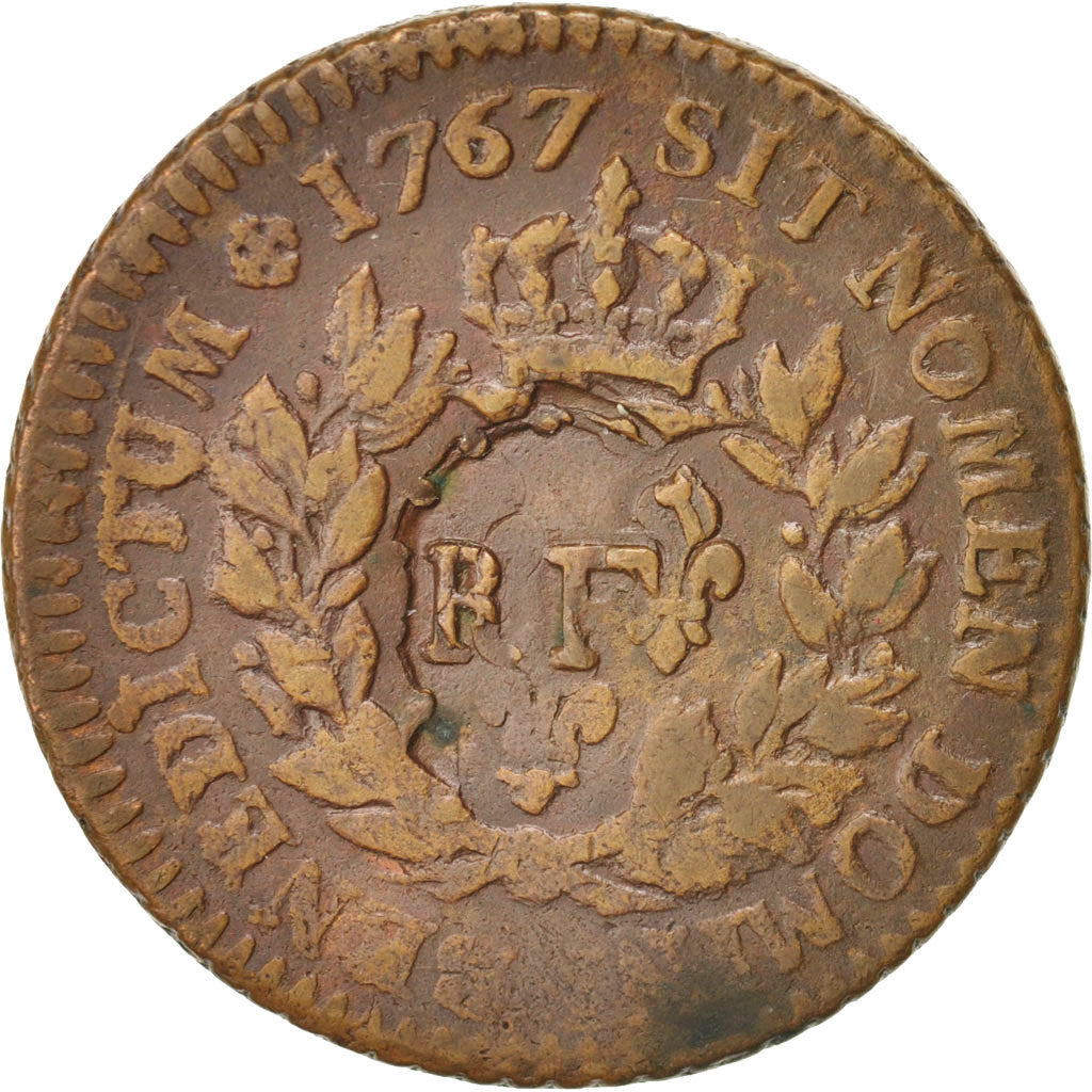Guadeloupe, 3 Sols 9 Deniers, 1793, EF(40-45), Bronze, KM:1, Lecompte:4