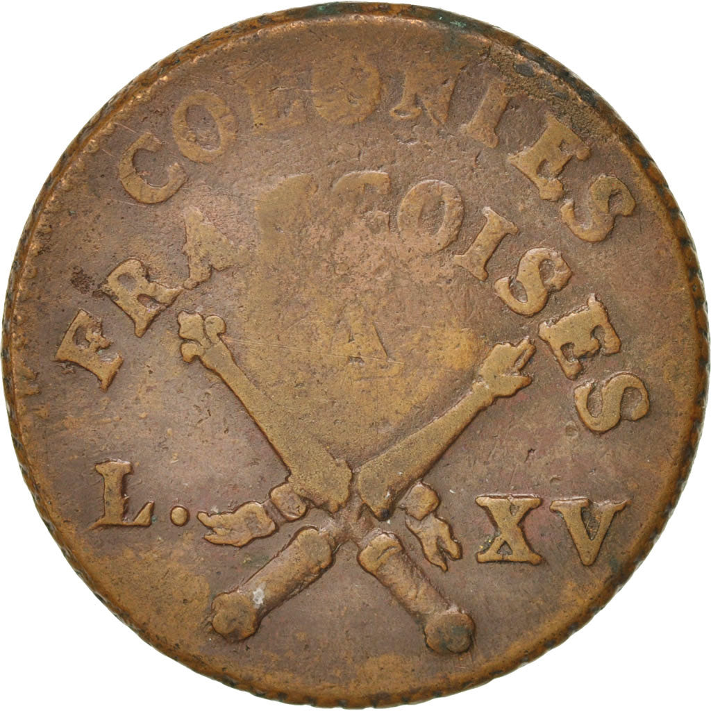 Guadeloupe, 3 Sols 9 Deniers, 1793, EF(40-45), Bronze, KM:1, Lecompte:4