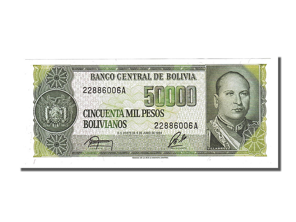 Biljet, Bolivia, 50,000 Pesos Bolivianos, 1984, 1984-06-05, NIEUW
