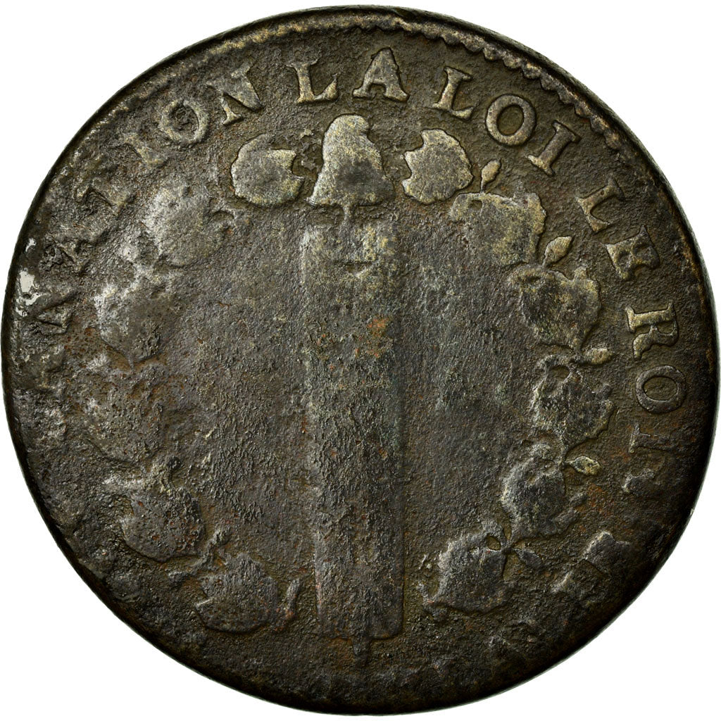 Coin, France, 12 deniers françois, 12 Deniers, 1792, Limoges, VG(8-10), Bronze