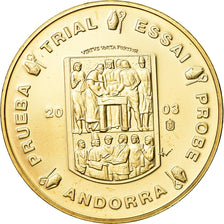 Andorra, Medal, 10 C, Essai-Trial, 2003, MS(65-70), Copper-Nickel Gilt