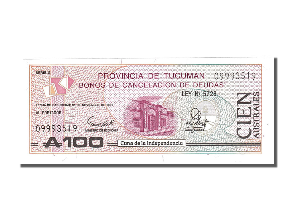 Argentina, 100 Australes, 1991, KM #S2715, 1991-11-30, UNC(65-70), 09993519