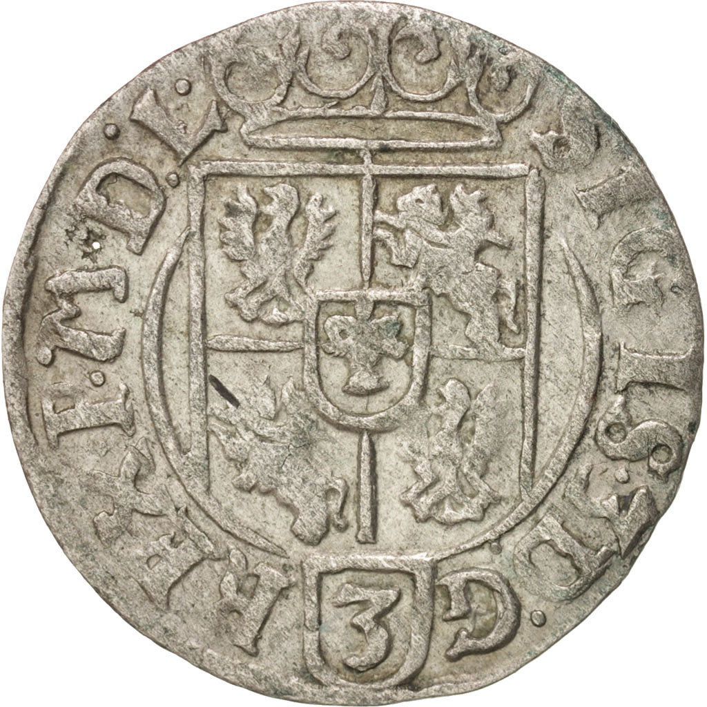 Pologne, Sigismund III, 3 Polker, 3 Poltorak - 1 Kruzierz, 1625, TTB,Silver,KM41