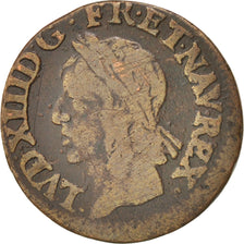 France, Louis XIII, Double tournois de Warin, tête à gauche, KM 127.1,Gadoury 12