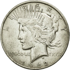 Coin, United States, Peace Dollar, Dollar, 1922, U.S. Mint, Denver, EF(40-45)