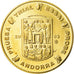 Andorra, Medal, 10 C, Essai-Trial, 2003, MS(64), Copper-Nickel Gilt