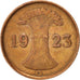 GERMANY, WEIMAR REPUBLIC, Rentenpfennig, 1923, Karlsruhe, EF(40-45), Bronze,KM30
