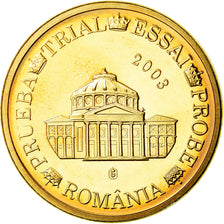 Romania, Medal, 10 C, Essai-Trial, 2003, MS(65-70), Copper-Nickel Gilt