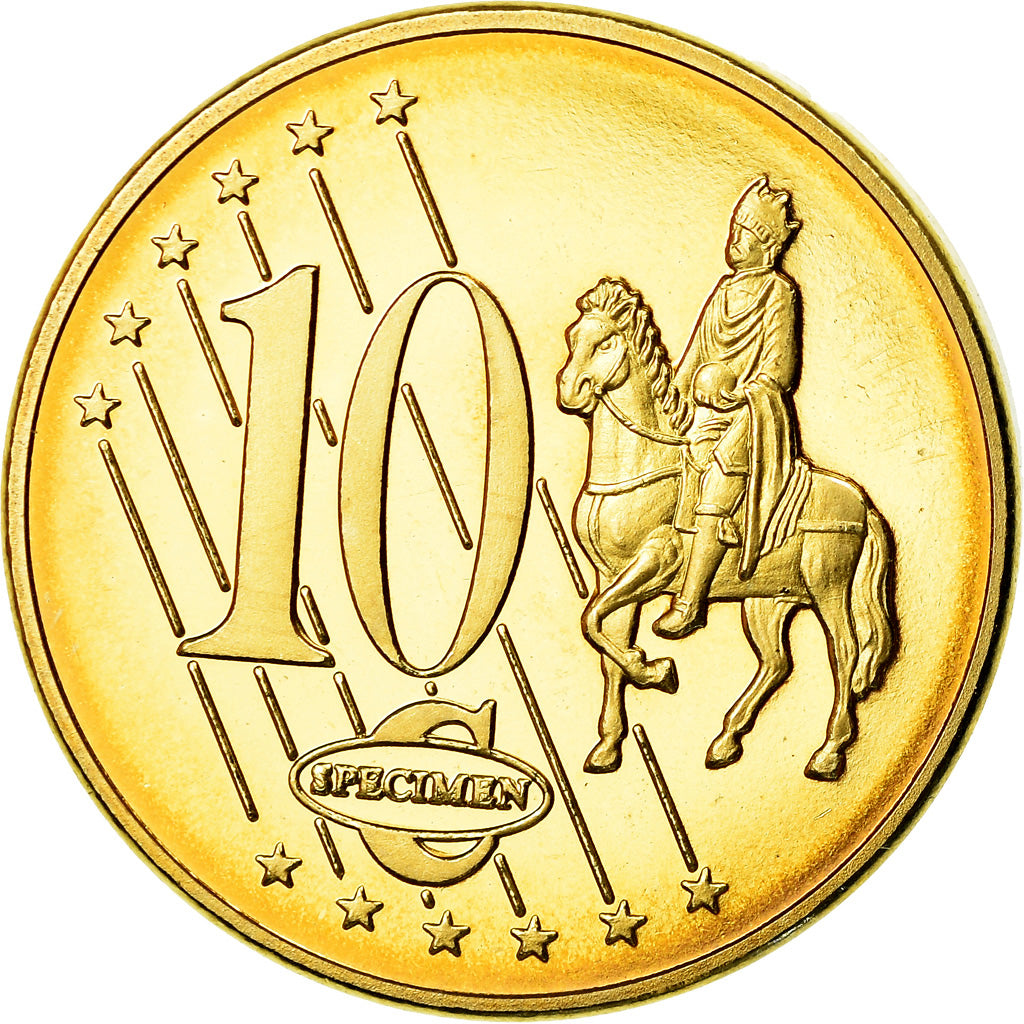 Romania, Medal, 10 C, Essai-Trial, 2003, MS(65-70), Copper-Nickel Gilt