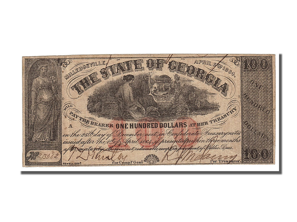 Banknote, United States, 100 Dollars, 1864, 1864-04-06, AU(50-53)