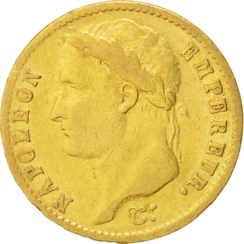Frankreich, Napoléon I, 20 Francs,1808,Paris,VF(30-35),Gold,KM:687.1,Gadoury1024
