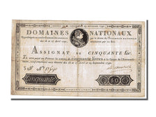 Banknot, Francja, 50 Livres, 1790, Lacourtelle, 1790-09-29, EF(40-45), KM:A34