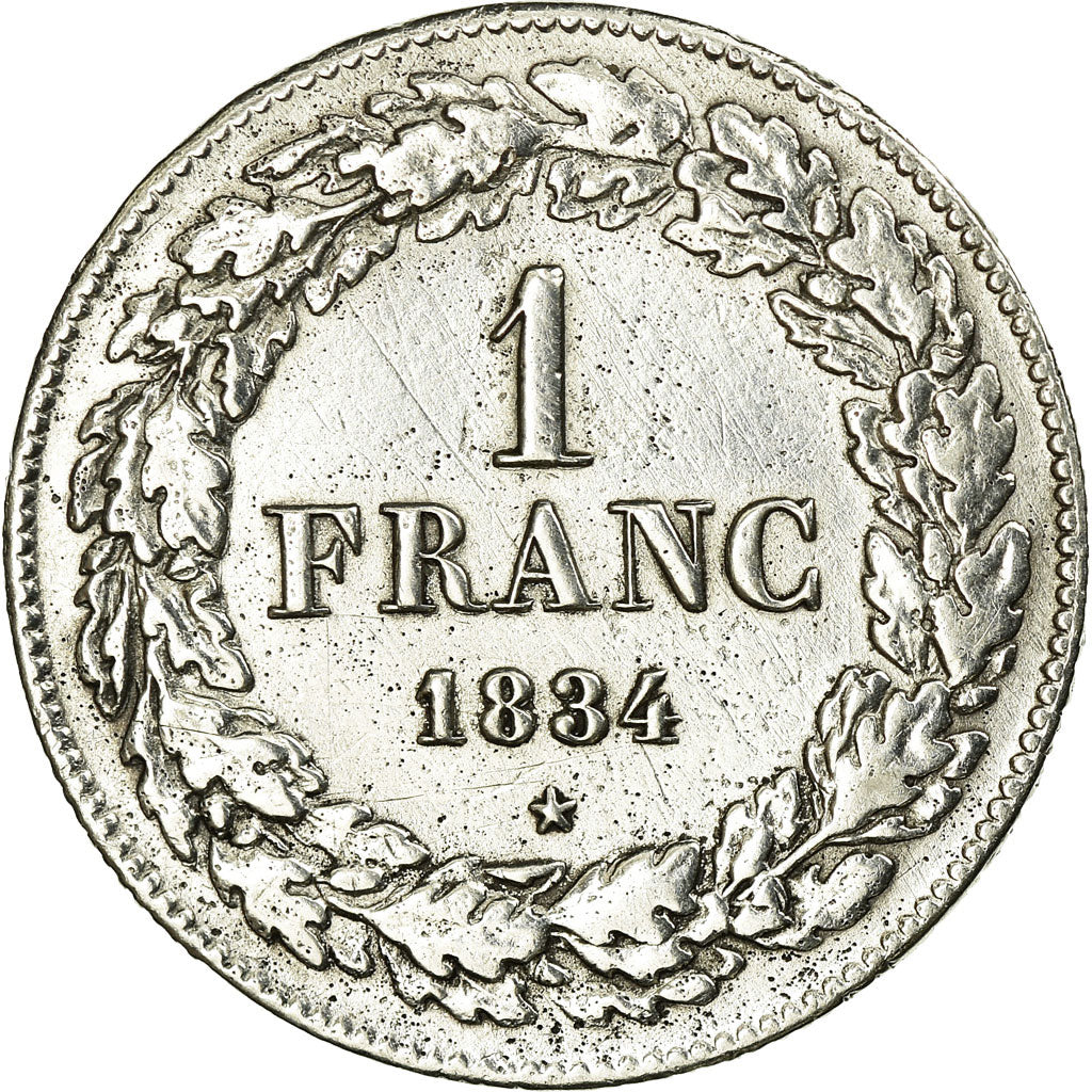 Coin, Belgium, Leopold I, Franc, 1834, EF(40-45), Silver, KM:7.1