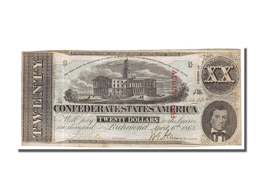 Etats-Unis, 20 Dollars type Confédérés
