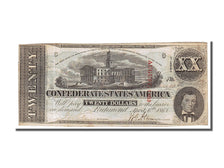 Confederate States of America, 20 Dollars, 1863, KM #61b, 1863-04-06,...