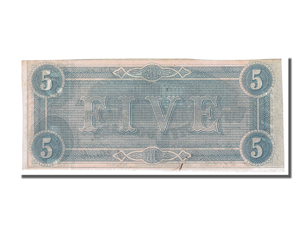 Confederate States of America, 5 Dollars, 1864, KM #67, 1864-02-17, UNC(63), A