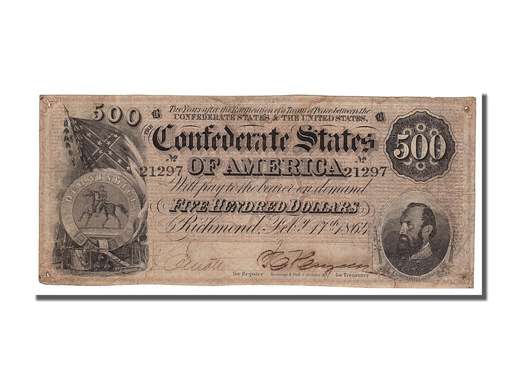 Etats-Unis, 500 Dollars type Confédérés