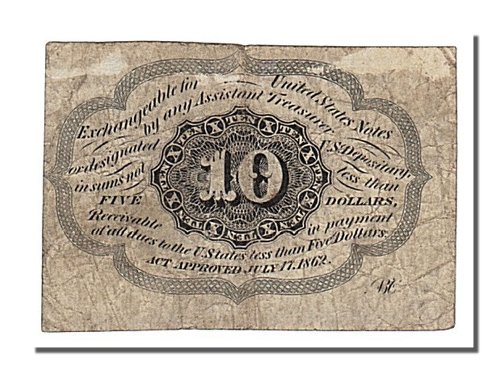 United States, 10 Cents, 1862, KM #3215, 1862-07-17, AU(50-53)