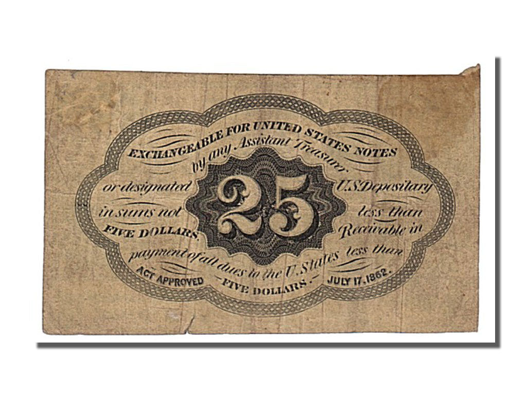 United States, 25 Cents, 1862, KM #3220, 1862-07-17, EF(40-45)