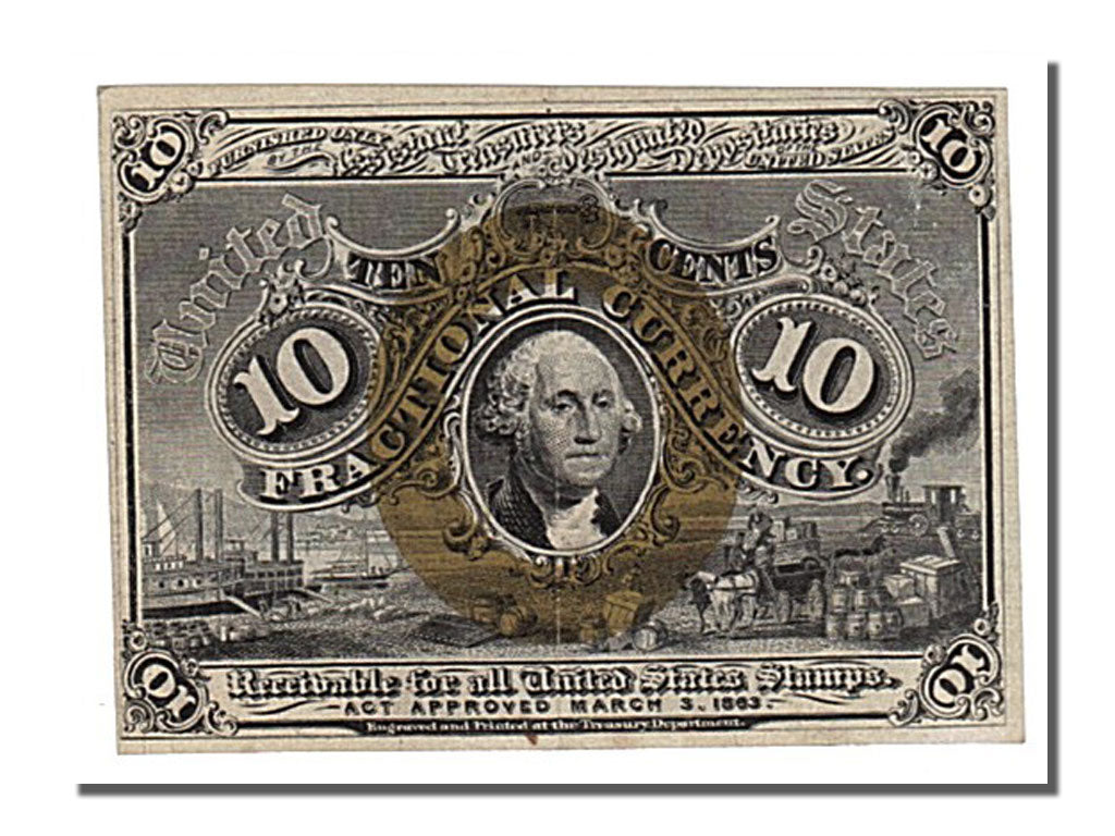 Banknot, USA, 10 Cents, 1863, KM:3232, AU(55-58)