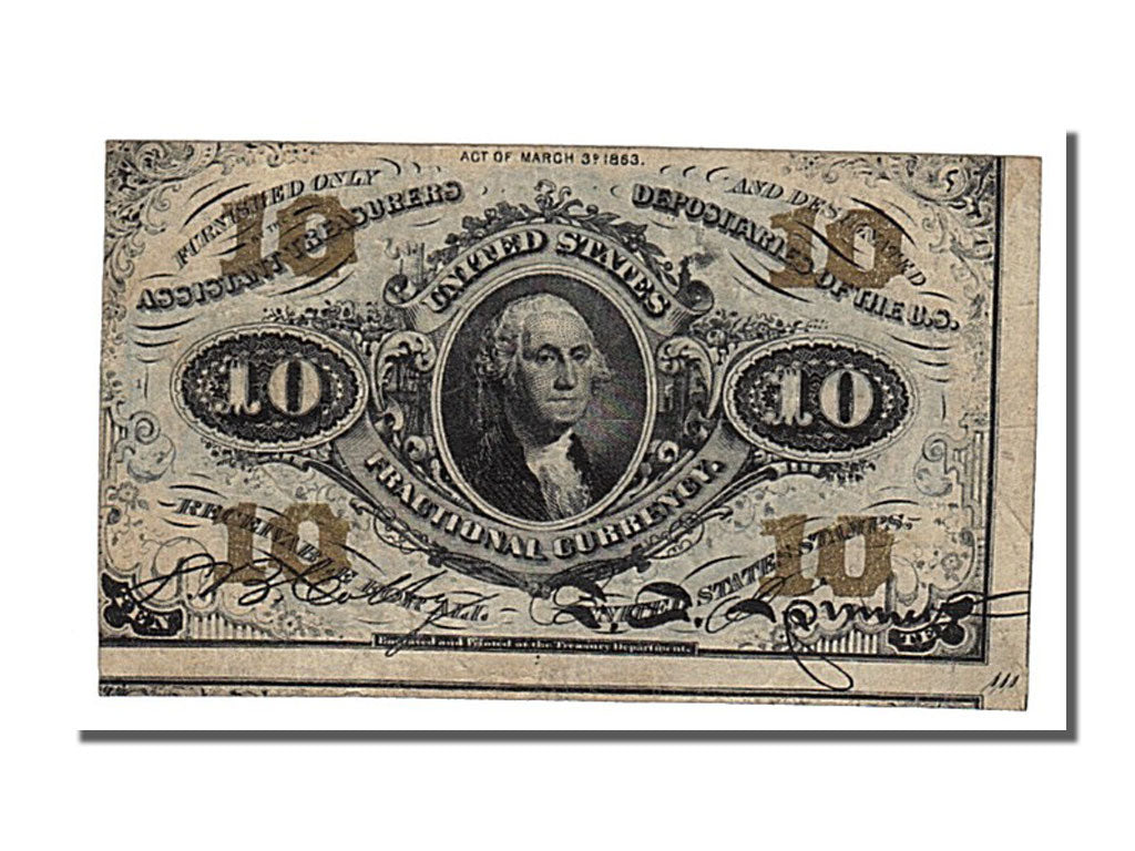 Etats-Unis, 10 Cents type Fractionnal Currency 3ème Emission