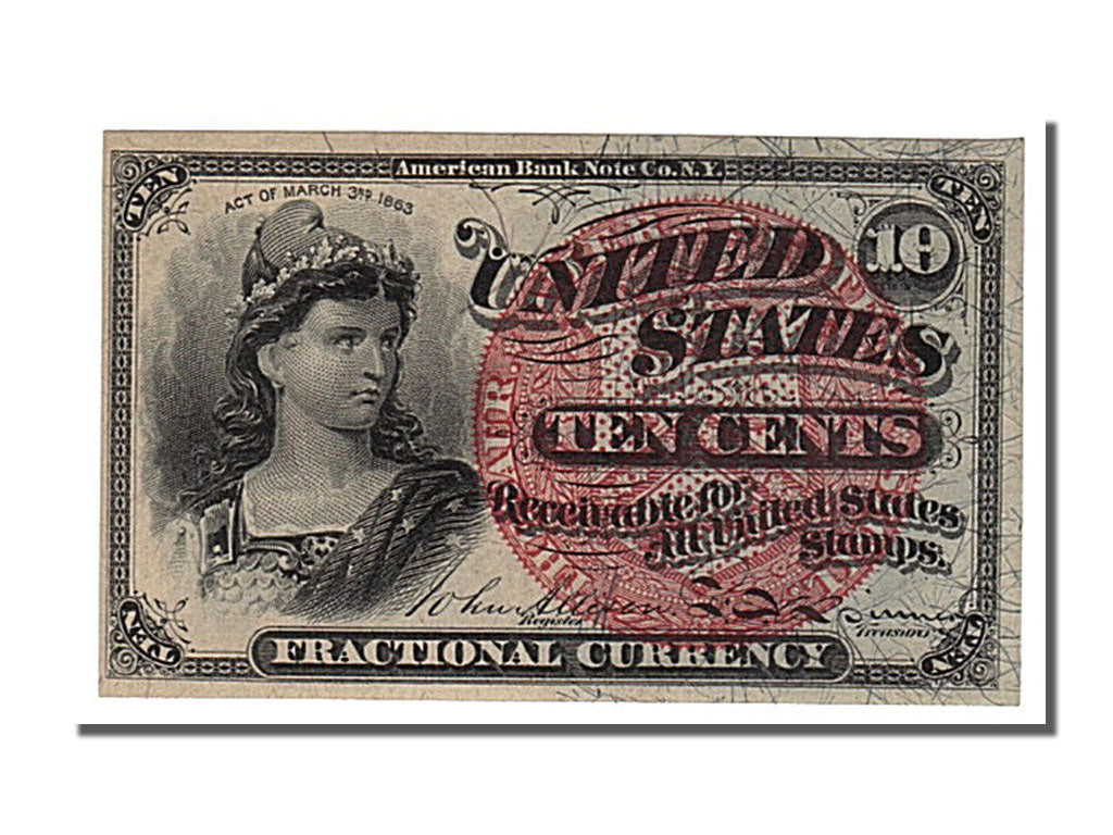 Stati Uniti, 10 Cents, 1863, KM:3329, SPL-