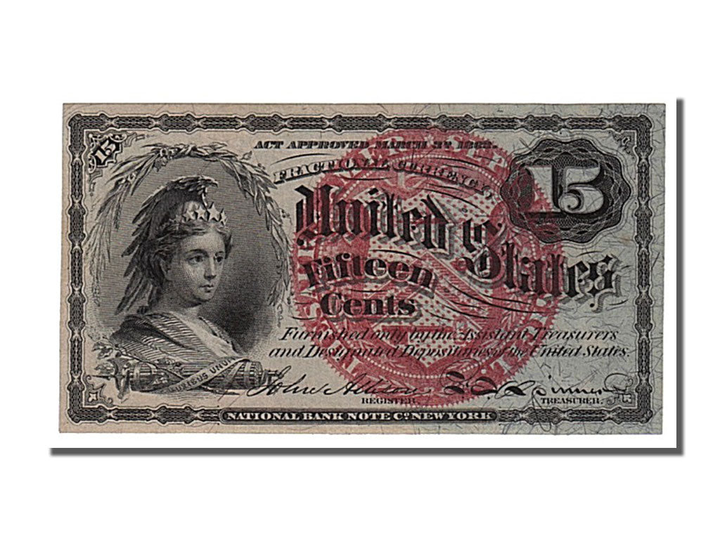 Geldschein, Vereinigte Staaten, 15 Cents, 1863, KM:3334, VZ+