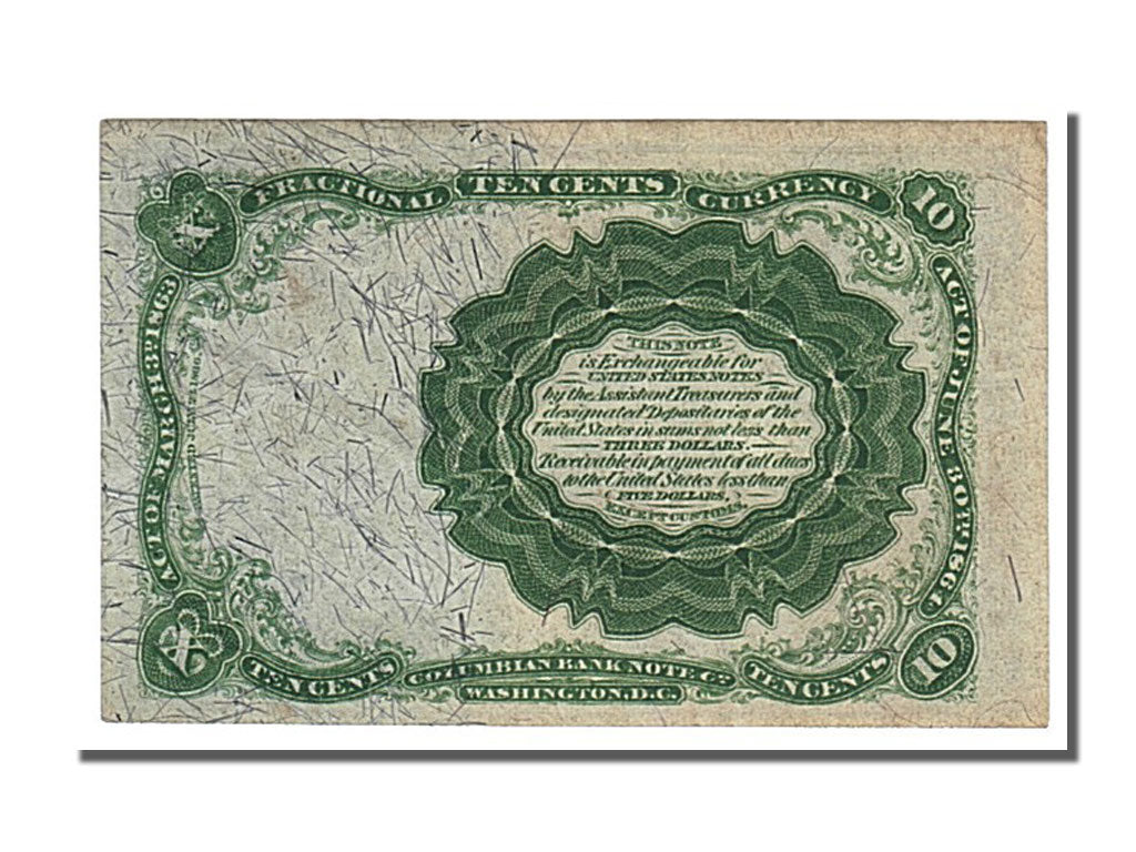 Banknote, United States, 10 Cents, 1863, KM:3348, UNC(60-62)