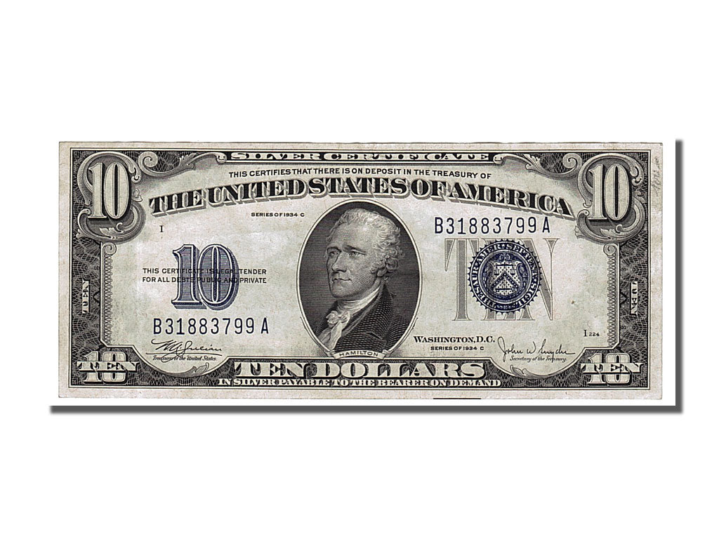 United States, 10 Dollars, 1934, EF(40-45), B