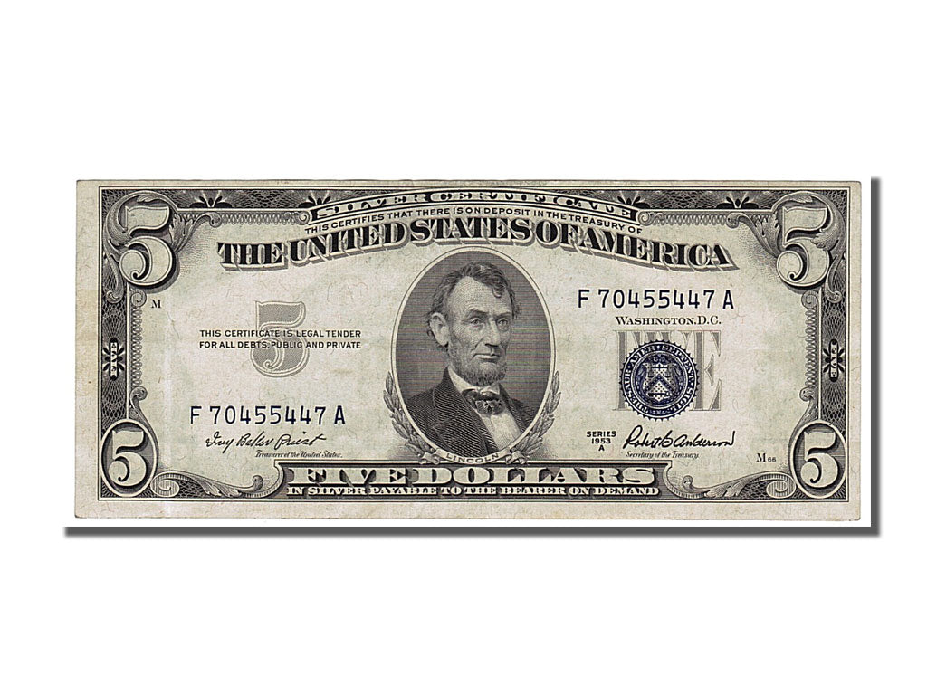 United States, 5 Dollars, 1953, AU(55-58), F