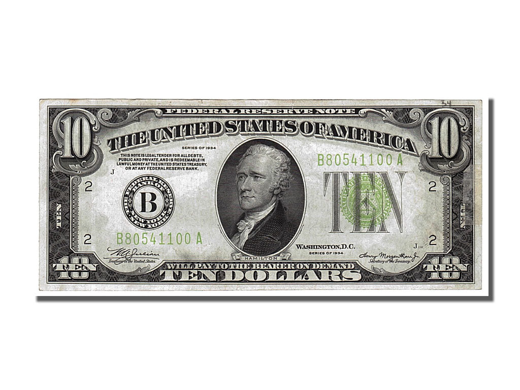 Etats-Unis, 10 Dollars type Federal Reserve Note - Small Size