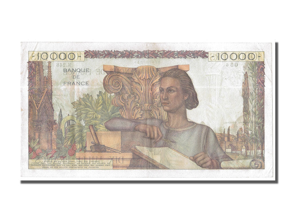 Banknote, France, 10,000 Francs, 10 000 F 1945-1956 ''Génie Français'', 1946