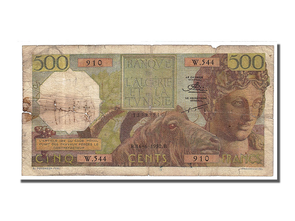 Algérie, 500 Francs type Bacchus