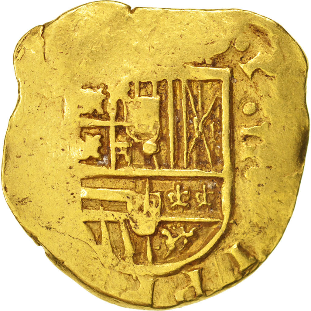 Spain, 2 Escudos, Undated, VF(30-35), Gold