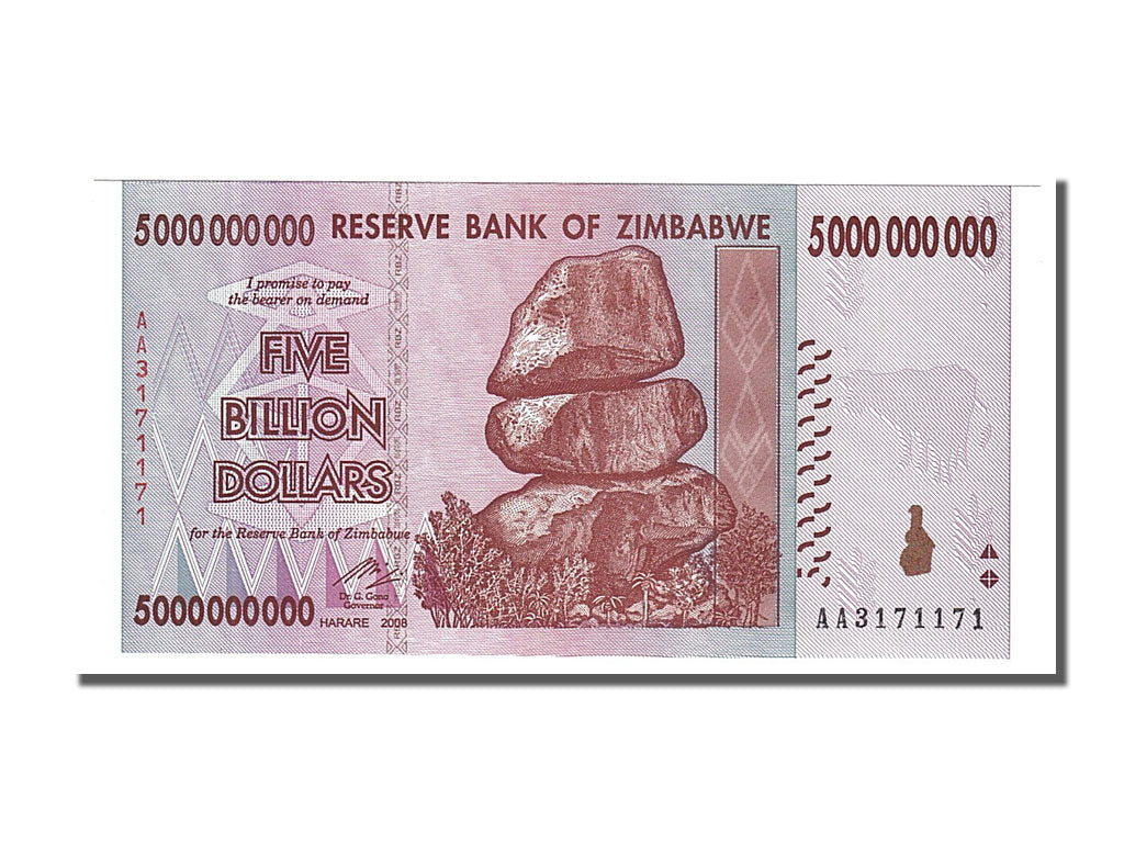 Zimbabwe, 5 Billion Dollars, 2008, FDS