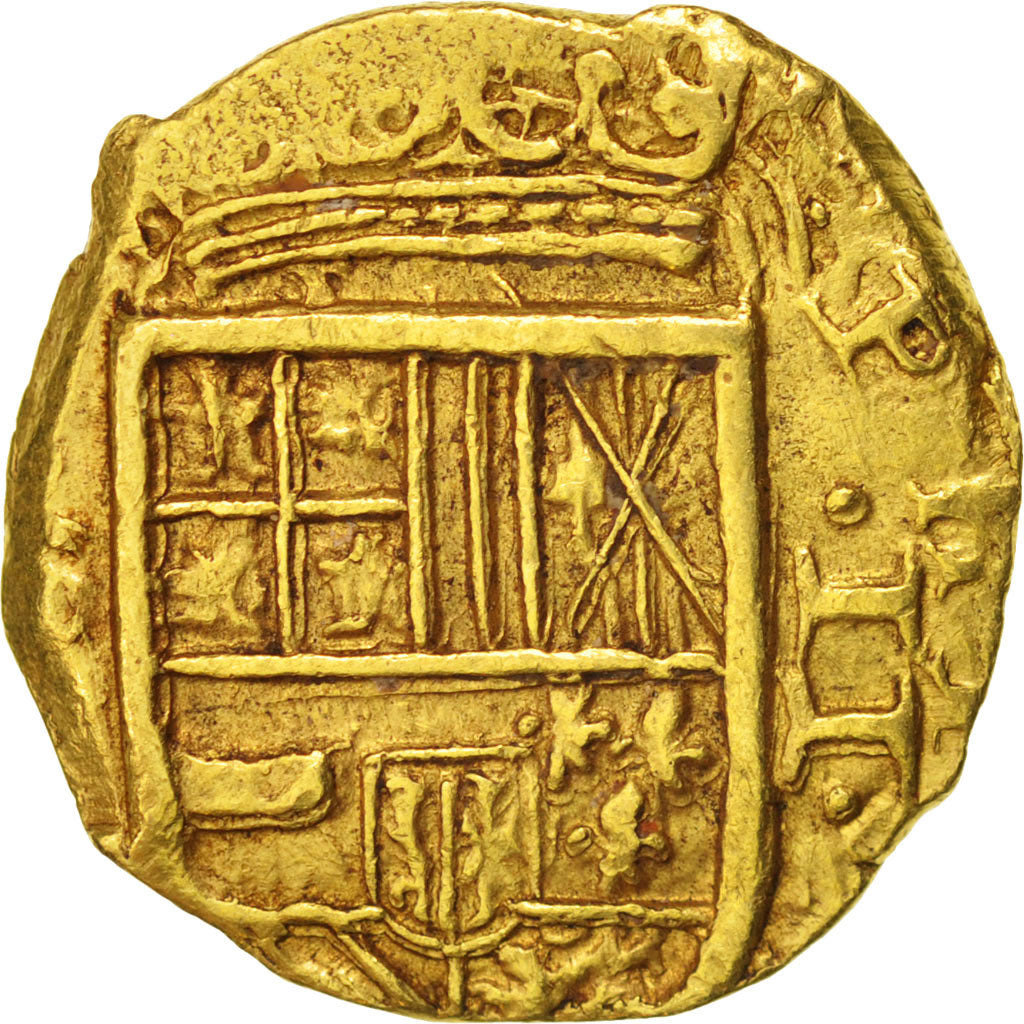 Spain, 2 Escudos, Undated, AU(55-58), Gold