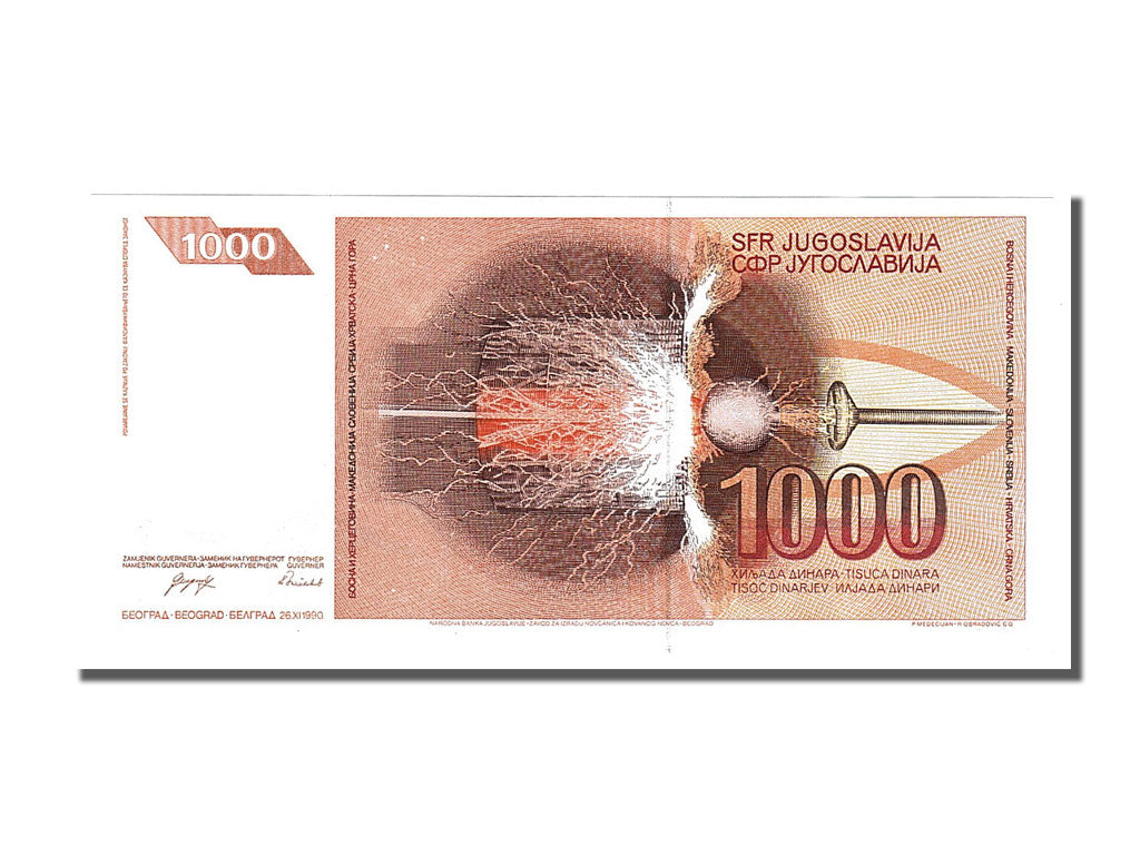Banknote, Yugoslavia, 1000 Dinara, 1990, 1990-11-26, UNC(65-70)