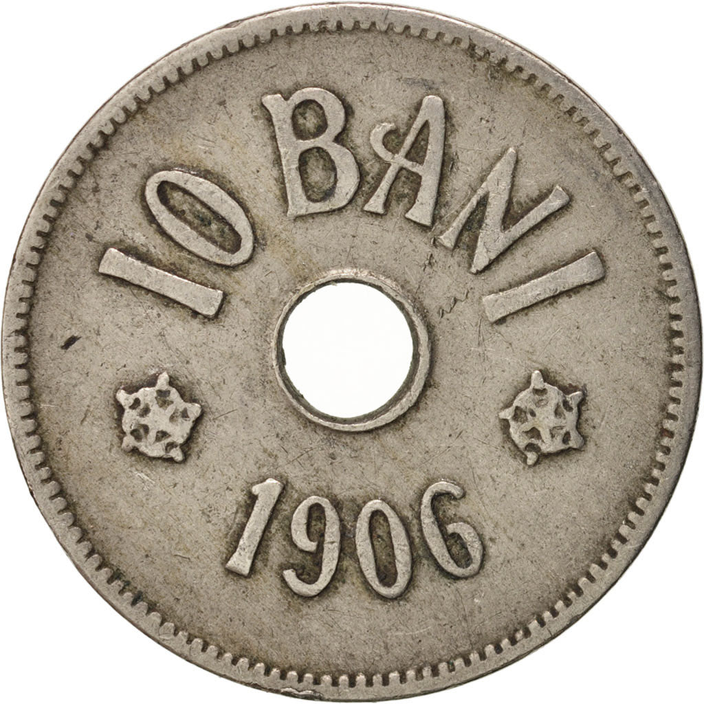Romania, Carol I, 10 Bani, 1906, EF(40-45), Copper-nickel, KM:32