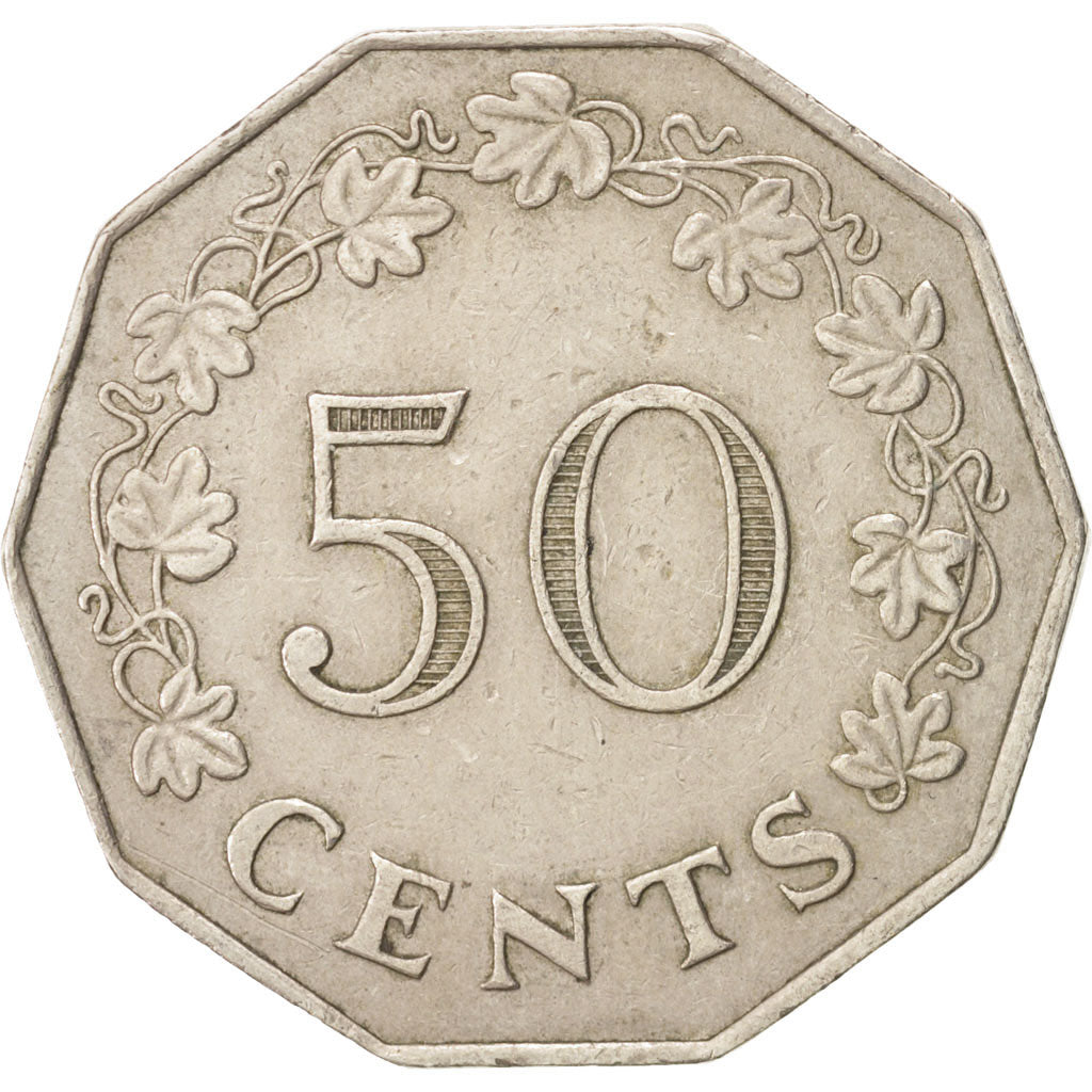 Malta, 50 Cents, 1972, British Royal Mint, EF(40-45), Copper-nickel, KM:12