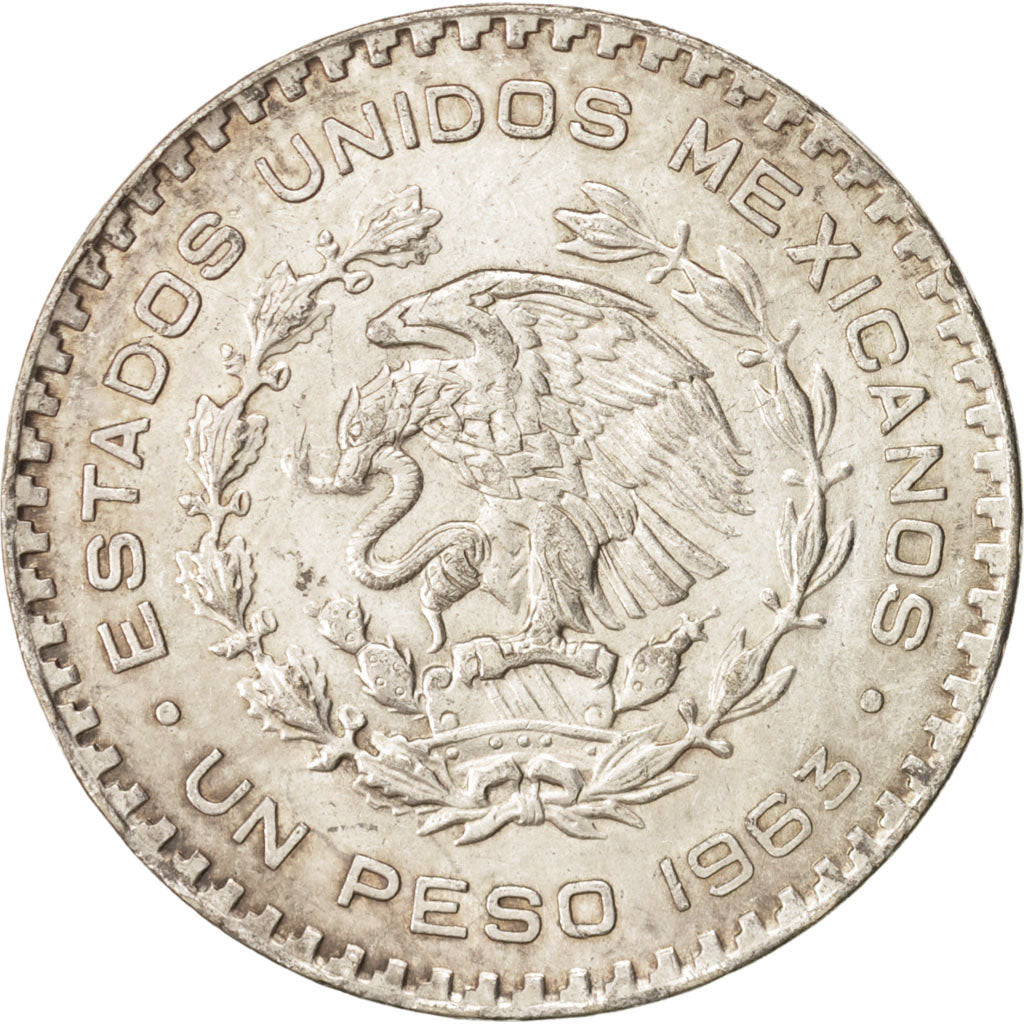 Mexico, Peso, 1963, Mexico City, AU(55-58), Silver, KM:459