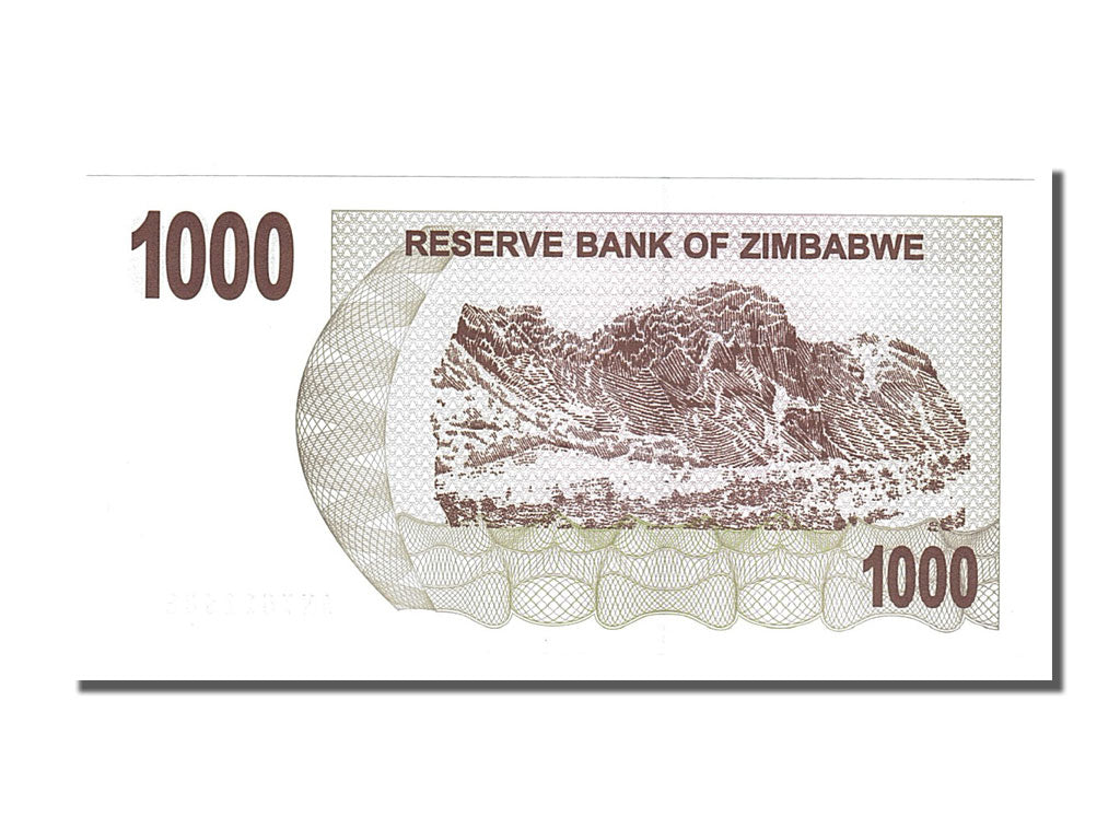 Biljet, Zimbabwe, 1000 Dollars, 2006, 2006-08-01, NIEUW