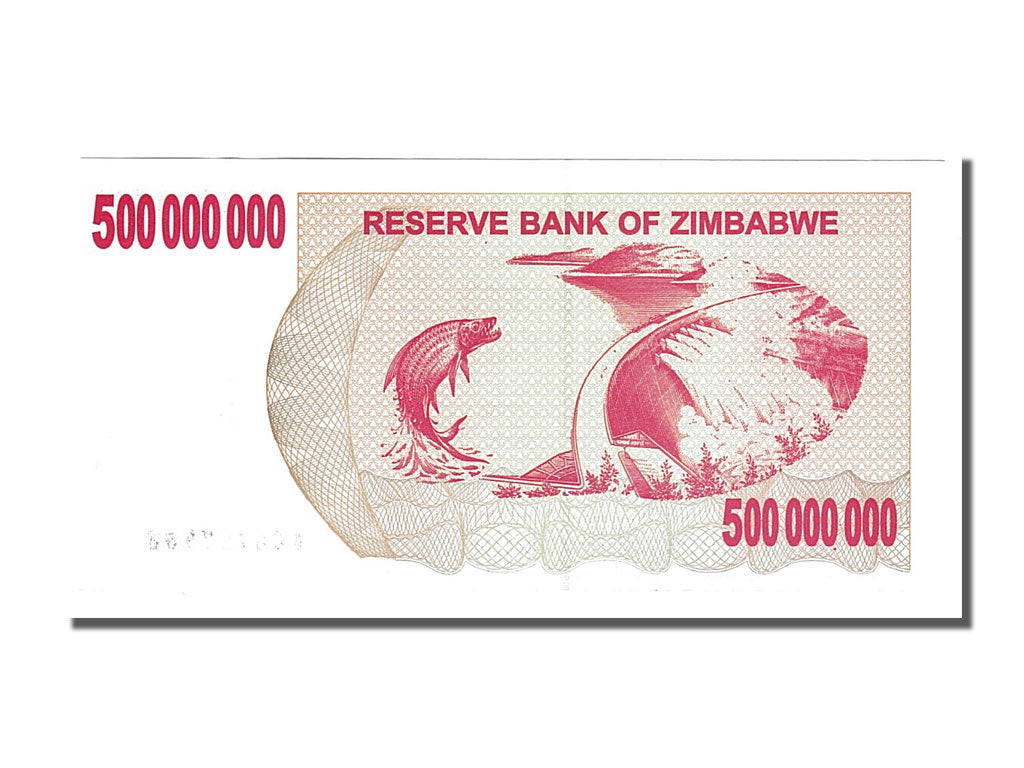 Zimbabwe, 500 Million Dollars, 2008, KM #60, 2008-05-02, AU(55-58), AC