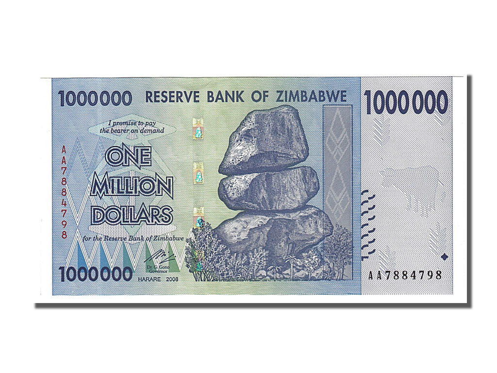 Zimbabwe, 1 Million Dollars, 2008, FDS