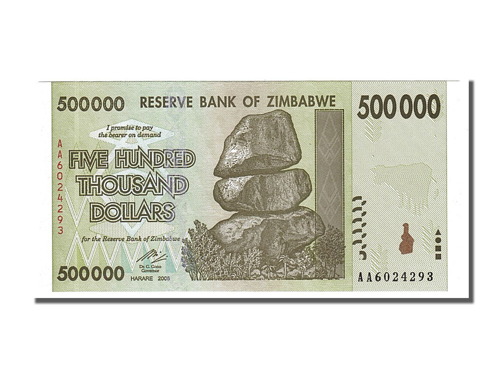 Zimbabwe, 500,000 Dollars, 2008, FDS